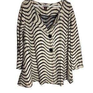 Striped Black and Cream Women's jacket